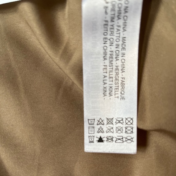 Zara Oversized Diamond Quilted Jacket Tan Gold Snap Closure Elevated Sz XS - Picture 6 of 6